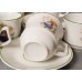 Porcelāna bērnu tējas servīze 4 personām, tases, cukurtrauks, tējkanna, krejuma trauks